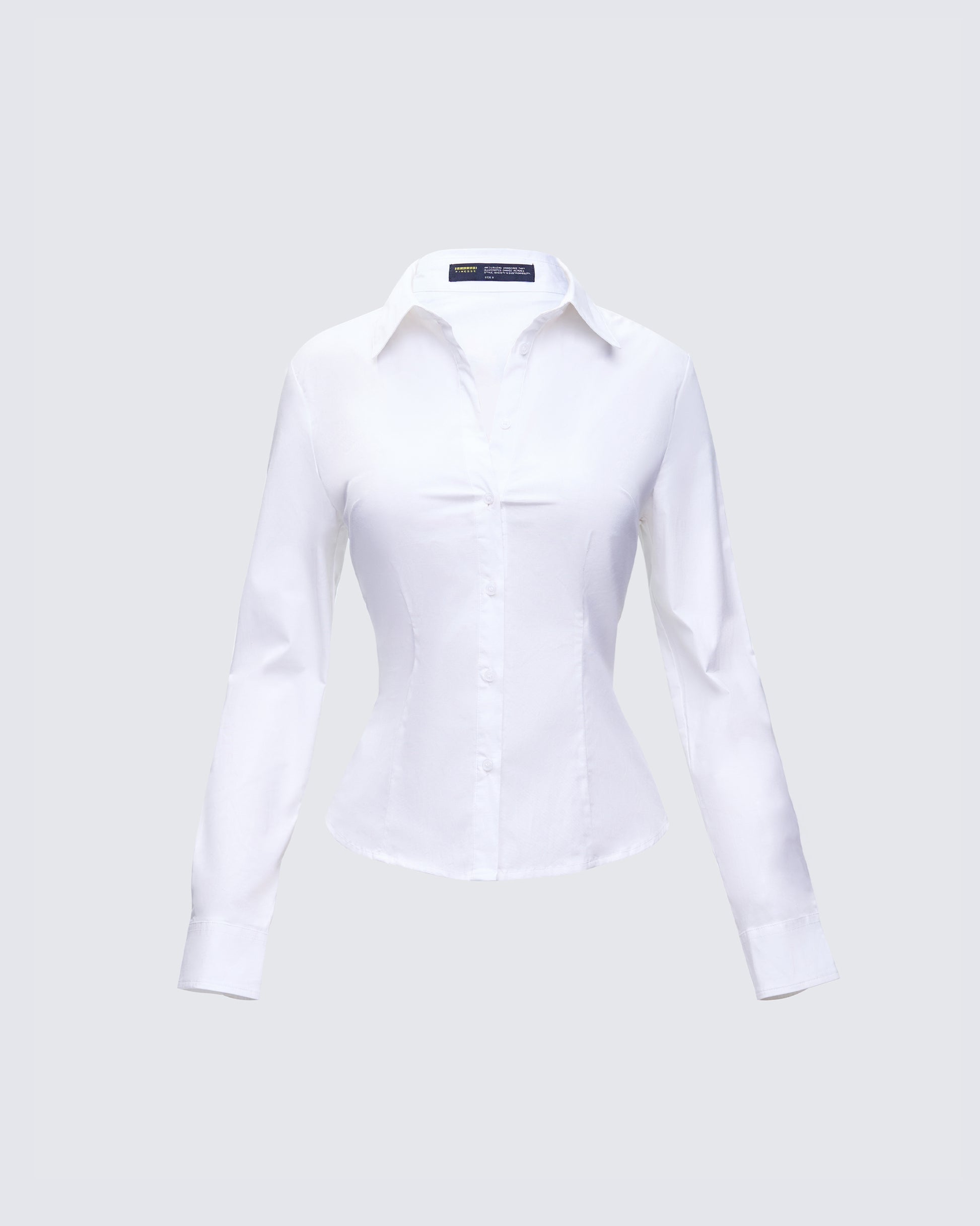 Kyra Fitted White Poplin Shirt product front