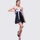 Ottilie Black Oversized Bow Mini Dress