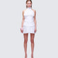 Anabeth Ivory Pleated Mini Dress model front