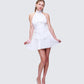 Anabeth Ivory Pleated Mini Dress