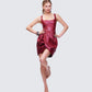 Thalassa Red Vegan Leather Folded Mini Dress