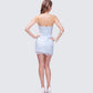 Clover Hand Beaded Rhinestone Baby Blue Mini Dress