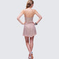 Daphne Nude Rhinestone Mini Dress
