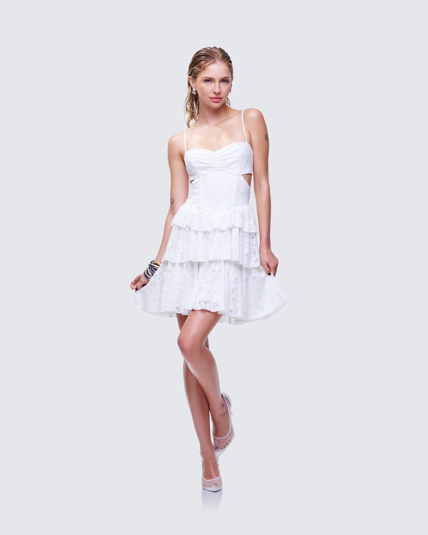 Alicia White Lace Mini Dress