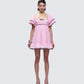 Cerys Pink Organza Mini Dress model front