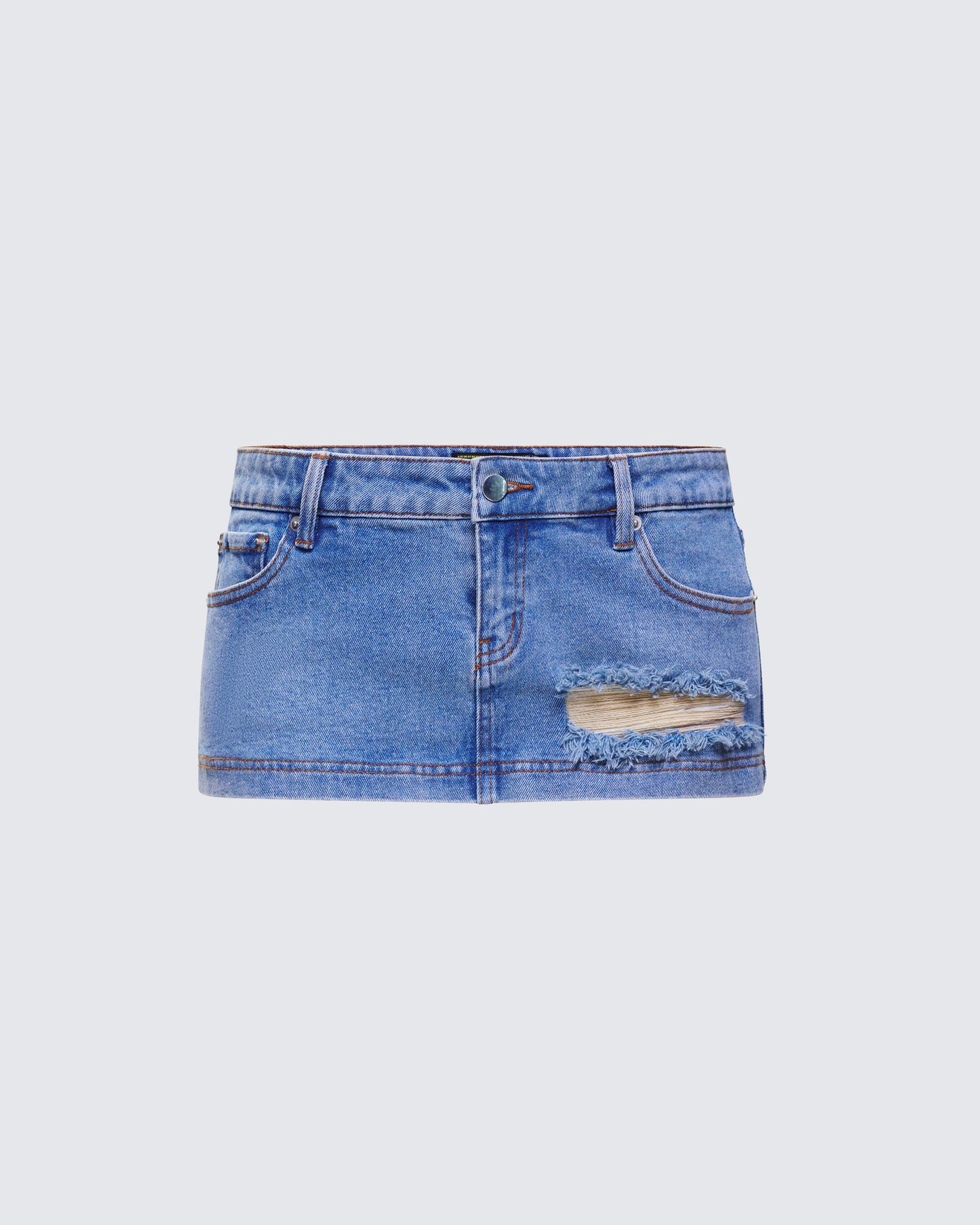 Loria Blue Denim Micro Mini Skirt product front