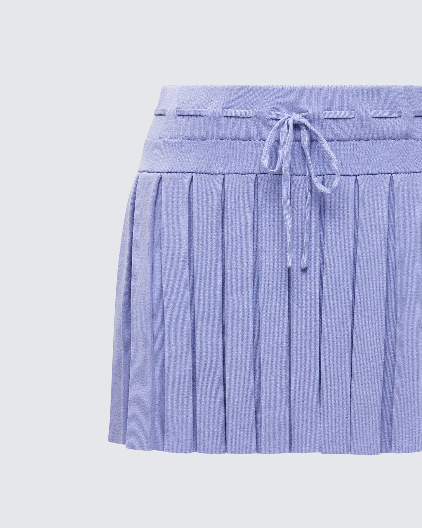 Lucien Blue Ribbon Path Knitted Pleated Skirt