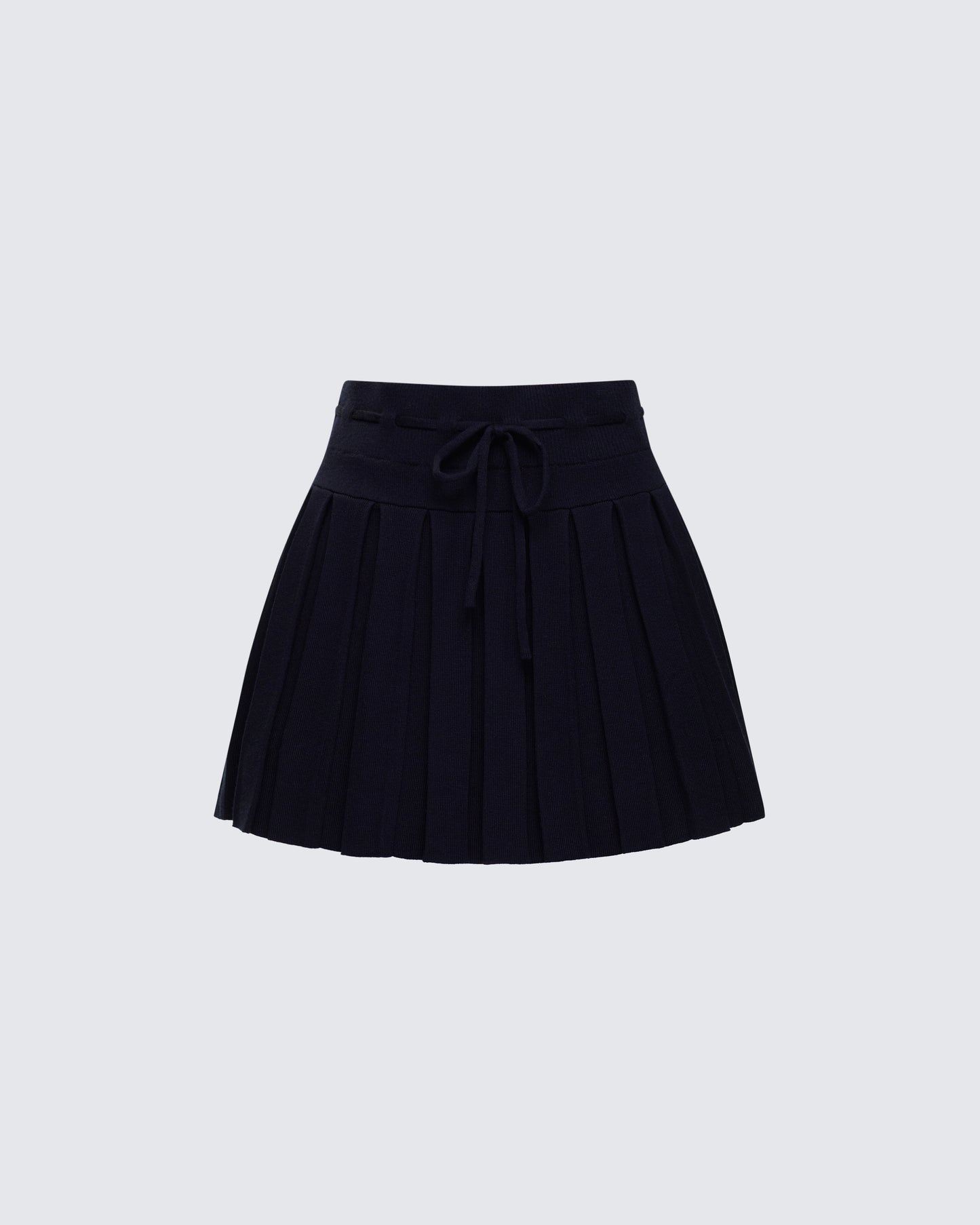 Lucien Black Ribbon Path Knitted Pleated Skirt product front