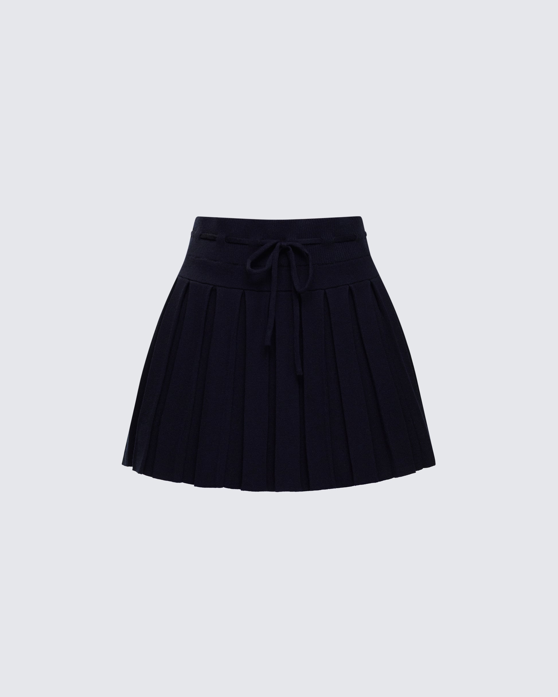 Lucien Black Ribbon Path Knitted Pleated Skirt product front