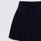 Lucien Black Ribbon Path Knitted Pleated Skirt