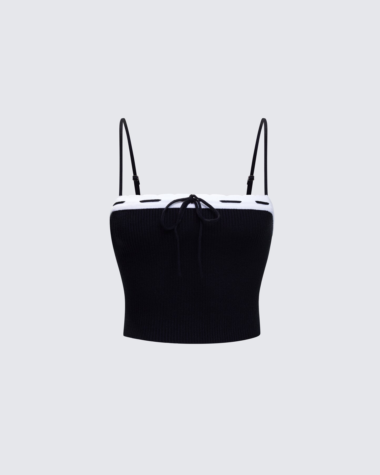 Lucien Black Ribbon Path Knitted Top product front