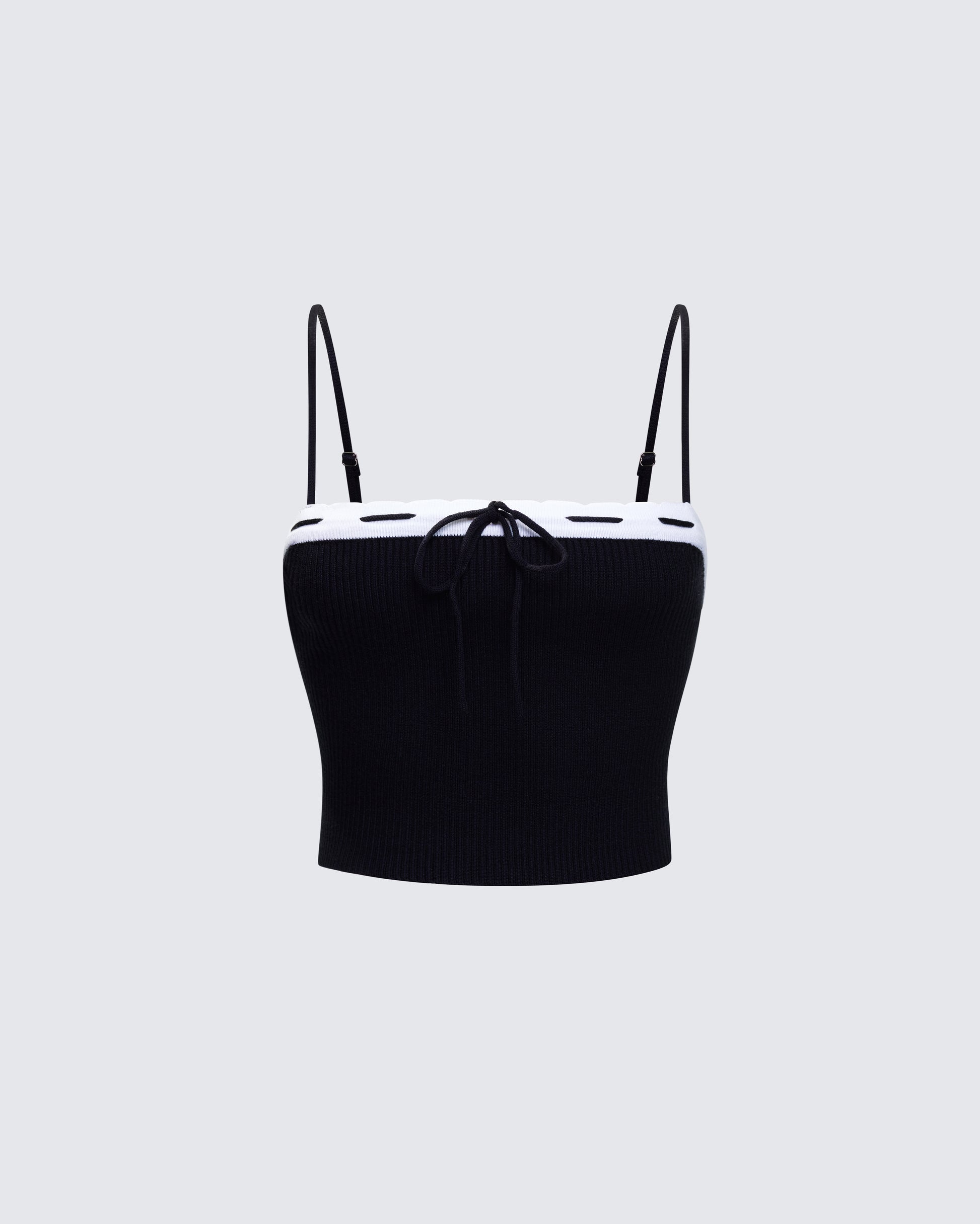 Lucien Black Ribbon Path Knitted Top product front