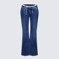 Maeva Blue Denim Lace Trim Jean product front