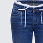 Maeva Blue Denim Lace Trim Jean