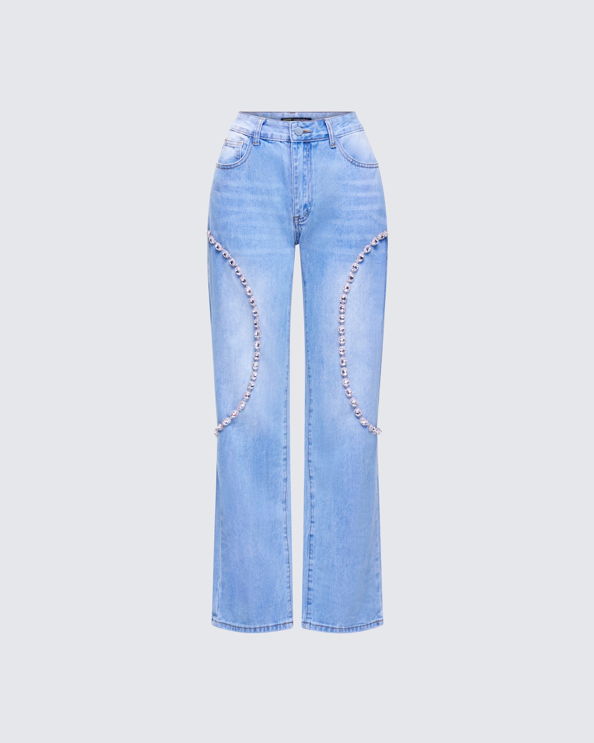 Margaux Blue Denim Diamanté Path Jean product front