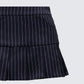 Minji Black Pinstripe Pleated Micro Mini Skirt