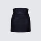 Monica Black Vegan Leather Skirt 3d product front