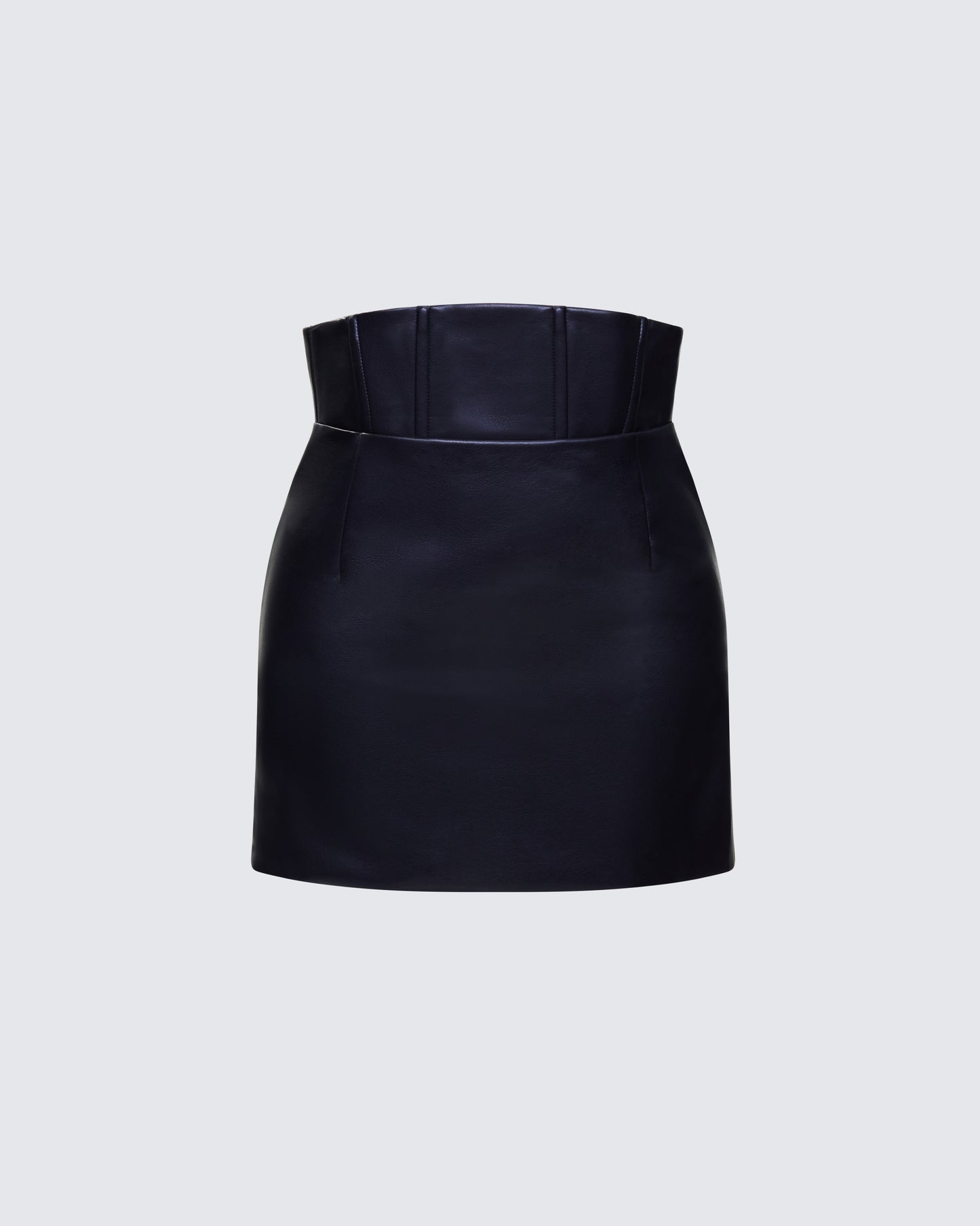 Monica Black Vegan Leather Skirt 3d product front
