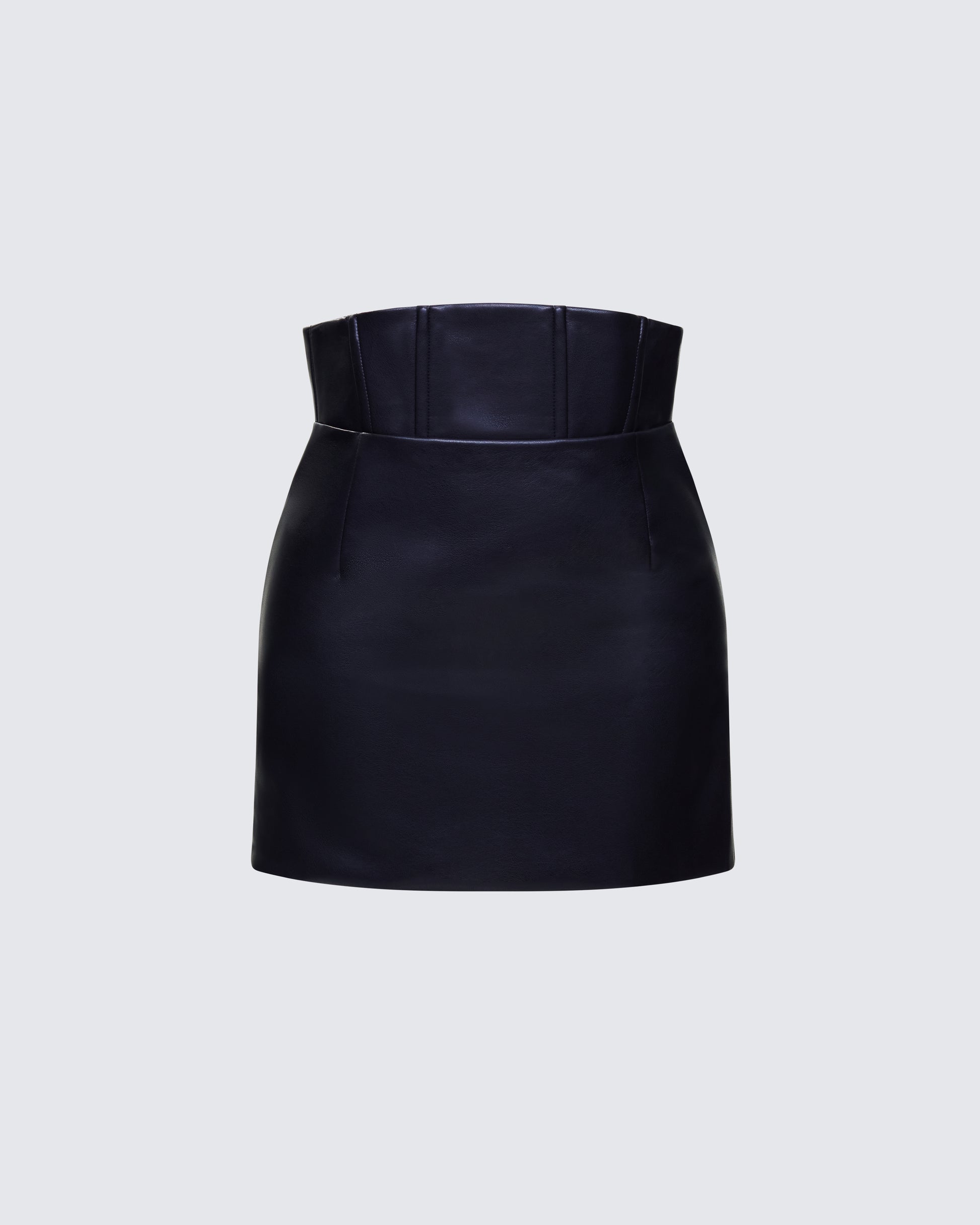 Monica Black Vegan Leather Skirt 3d product front