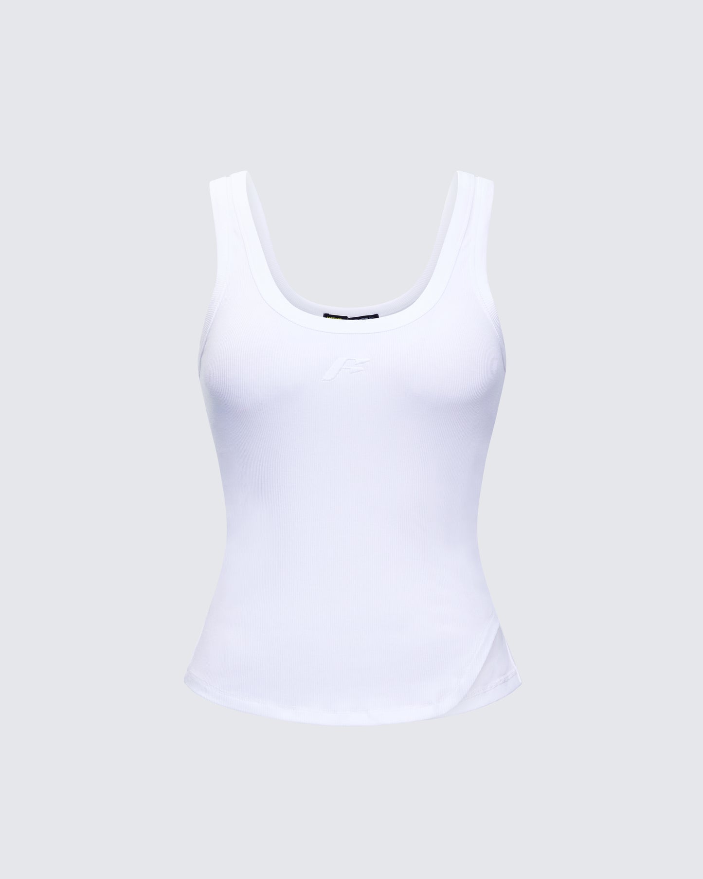 Naia White Tilted Hem Tank Top product front