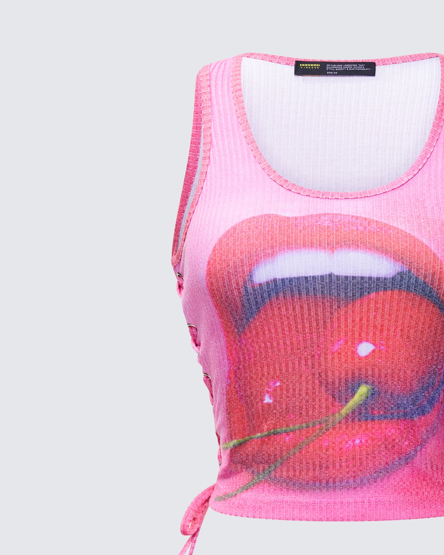 Nixie Pink Lace Up Graphic Tank