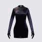 Pam Black Mini Dress & Gloves product front