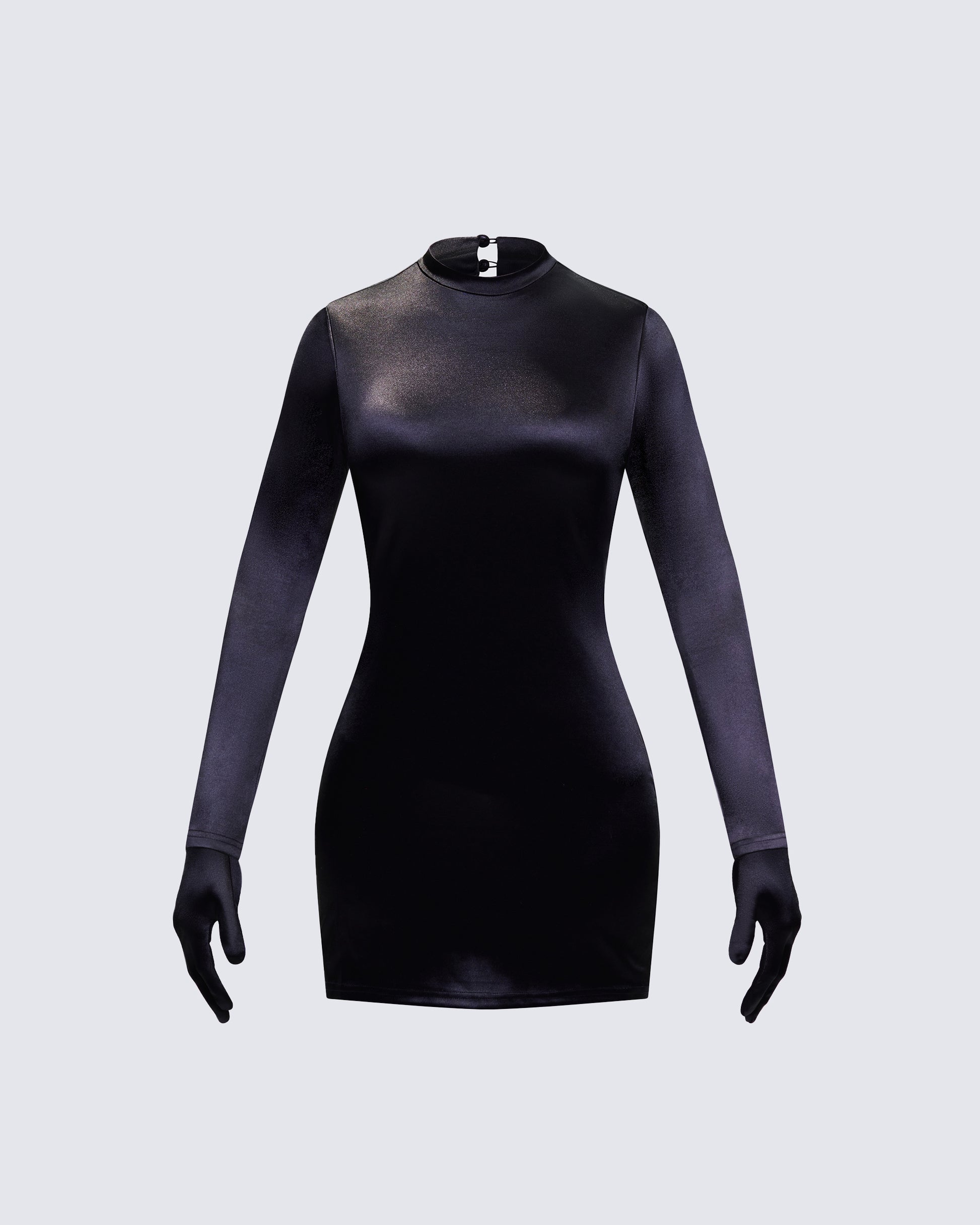Pam Black Mini Dress & Gloves product front