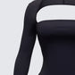 Pili Black Drop Bubble Hem Micro Mini Dress