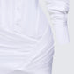 Regan White Cinched Tucked Mini Dress
