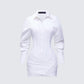 Regan White Cinched Tucked Mini Dress product front