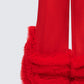 Romilda Red Mesh Ruffle Sweatpant
