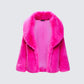 Rosamond Hot Pink Vegan Fur Jacket product front