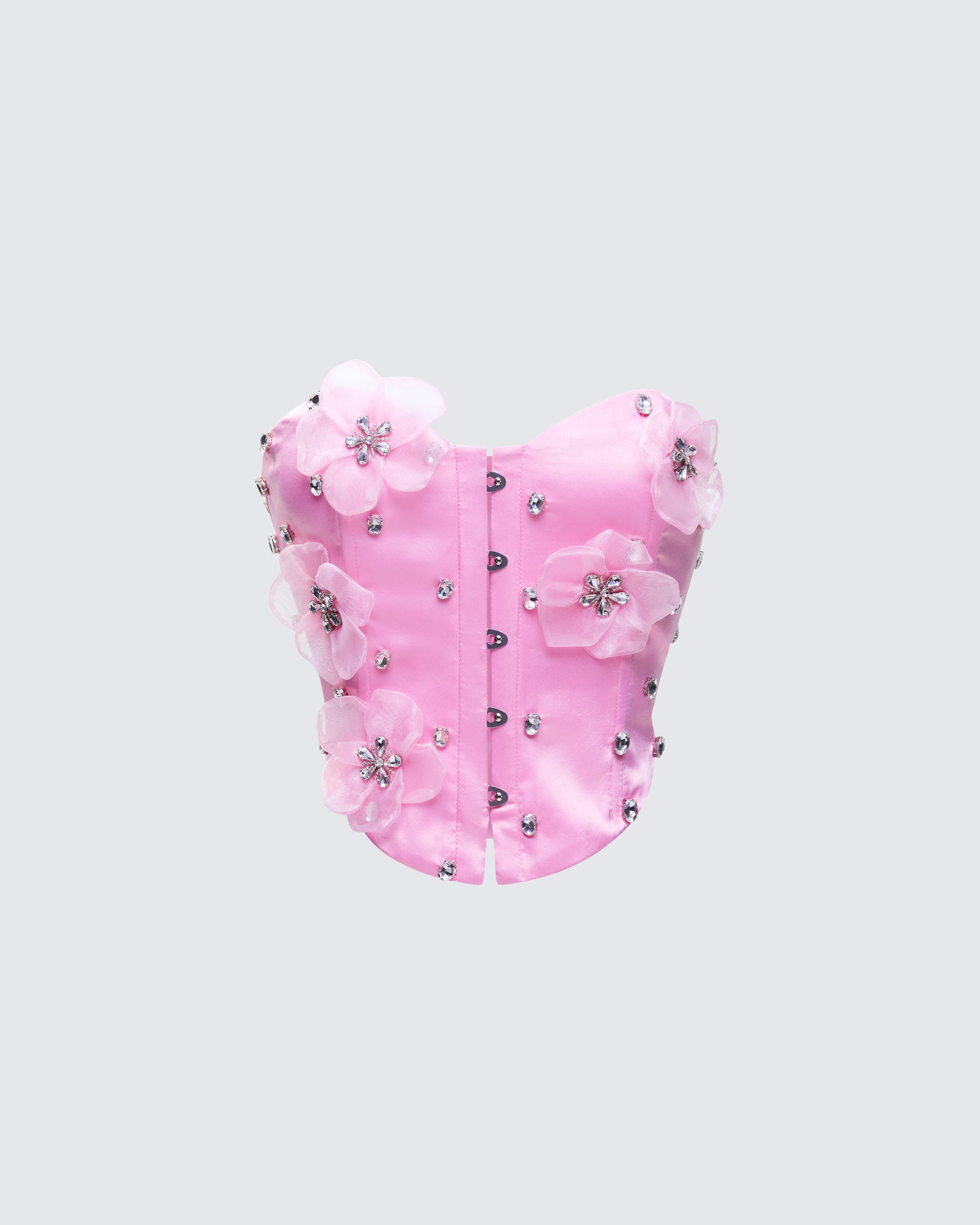 Roselle Pink Rhinestone Corset Top product front