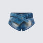 Sol Blue Belted Mini Denim Short 3d product front