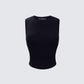 Sonny Black Rib Tank Top 3d product front