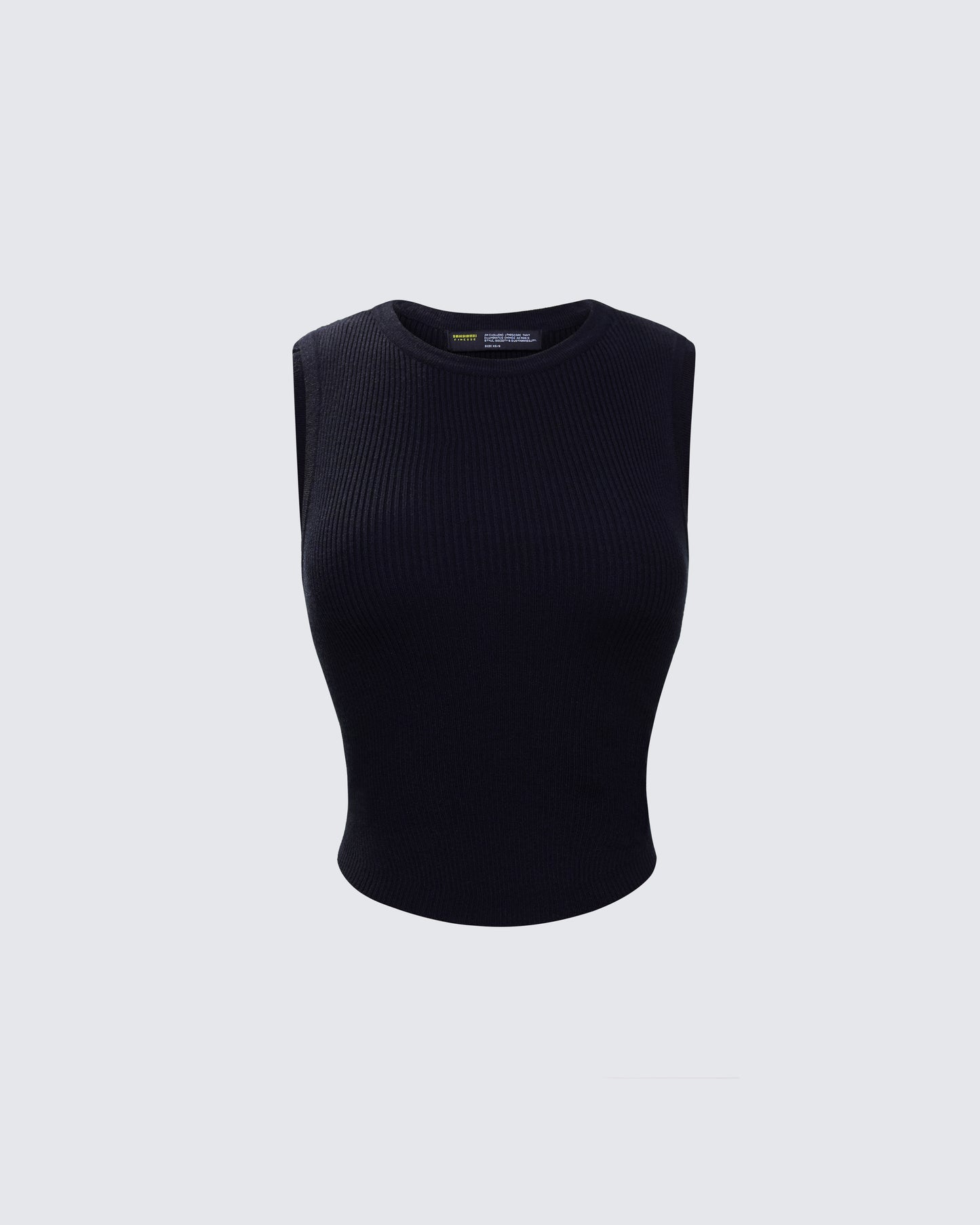Sonny Black Rib Tank Top 3d product front