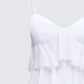 Sorel Ivory Tiered Ruffle Dress