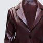 Thea Brown Vegan Leather Blazer