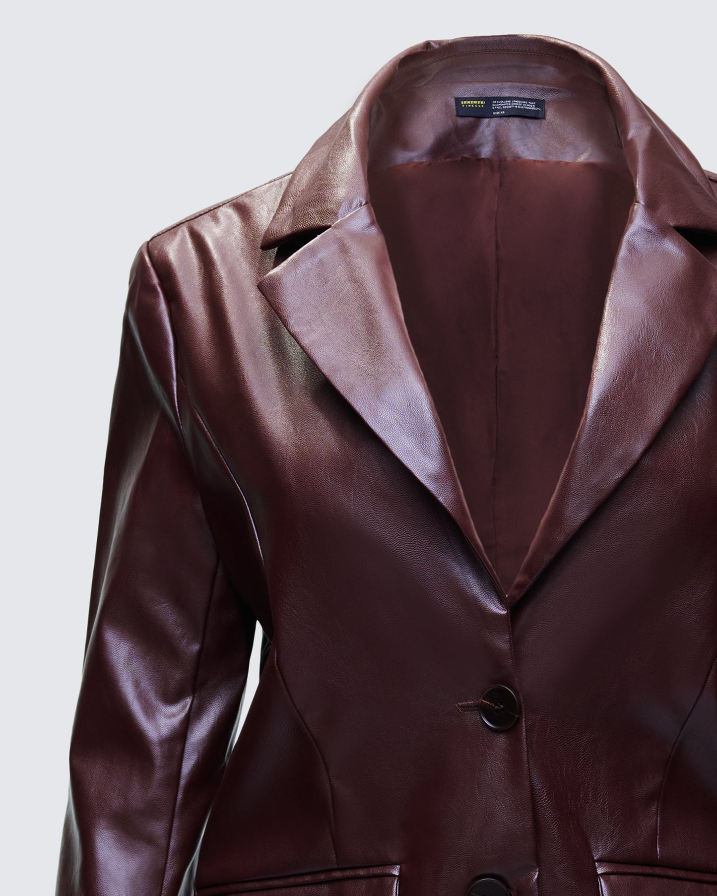 Thea Brown Vegan Leather Blazer