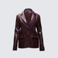 Thea Brown Vegan Leather Blazer
