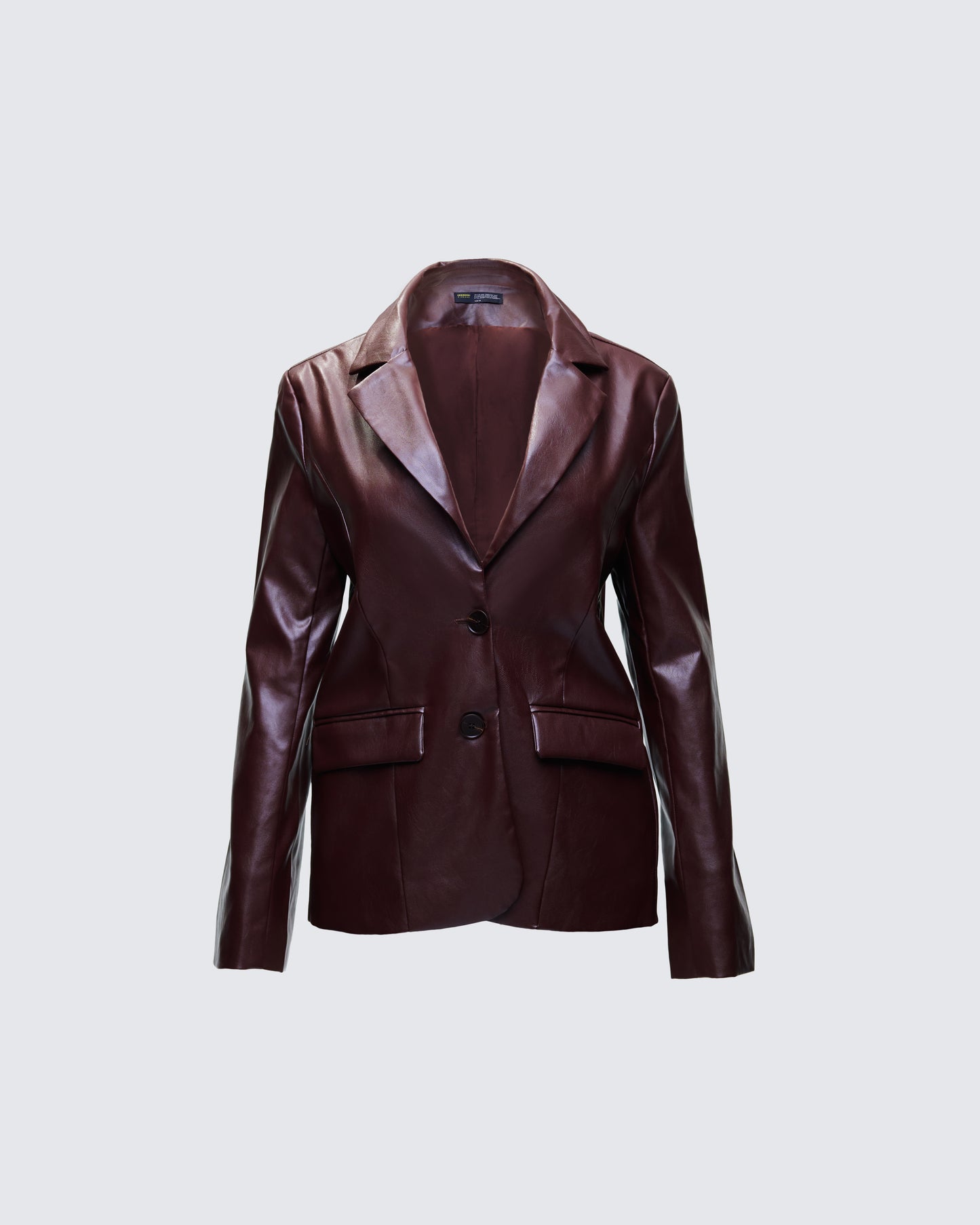 Thea Brown Vegan Leather Blazer