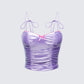 Tia Purple Metallic Ruched Cami Top product front
