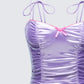 Tia Purple Metallic Ruched Cami Top
