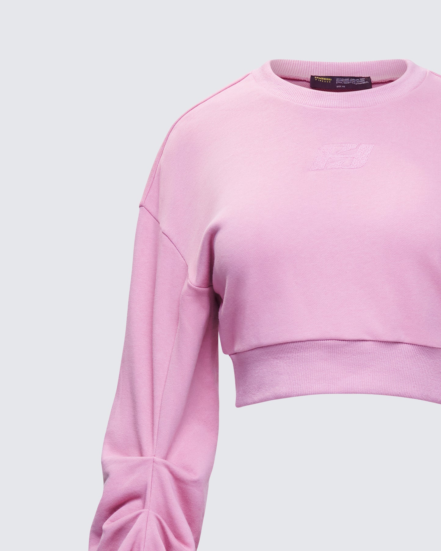 Una Pink Stacked Sleeve Sweatshirt
