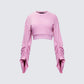 Una Pink Stacked Sleeve Sweatshirt product front