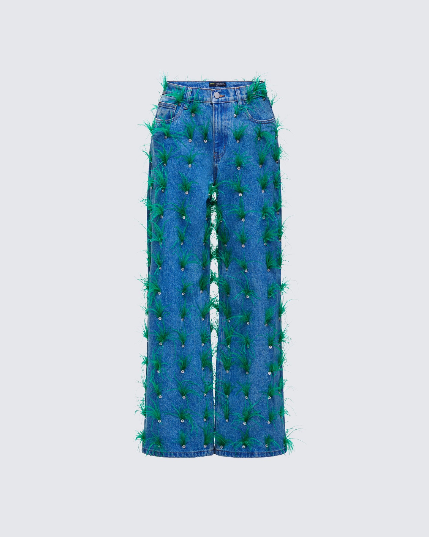Zia Blue Denim Feather Straight Leg Pant product front