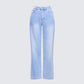 Zo Blue Denim Straight Leg Jean 3d product front