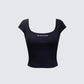 Levi Black Slogan Scoop Neck Tee product front