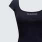 Levi Black Slogan Scoop Neck Tee