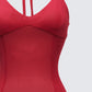 Ash Red Sheer Mesh Maxi Dress